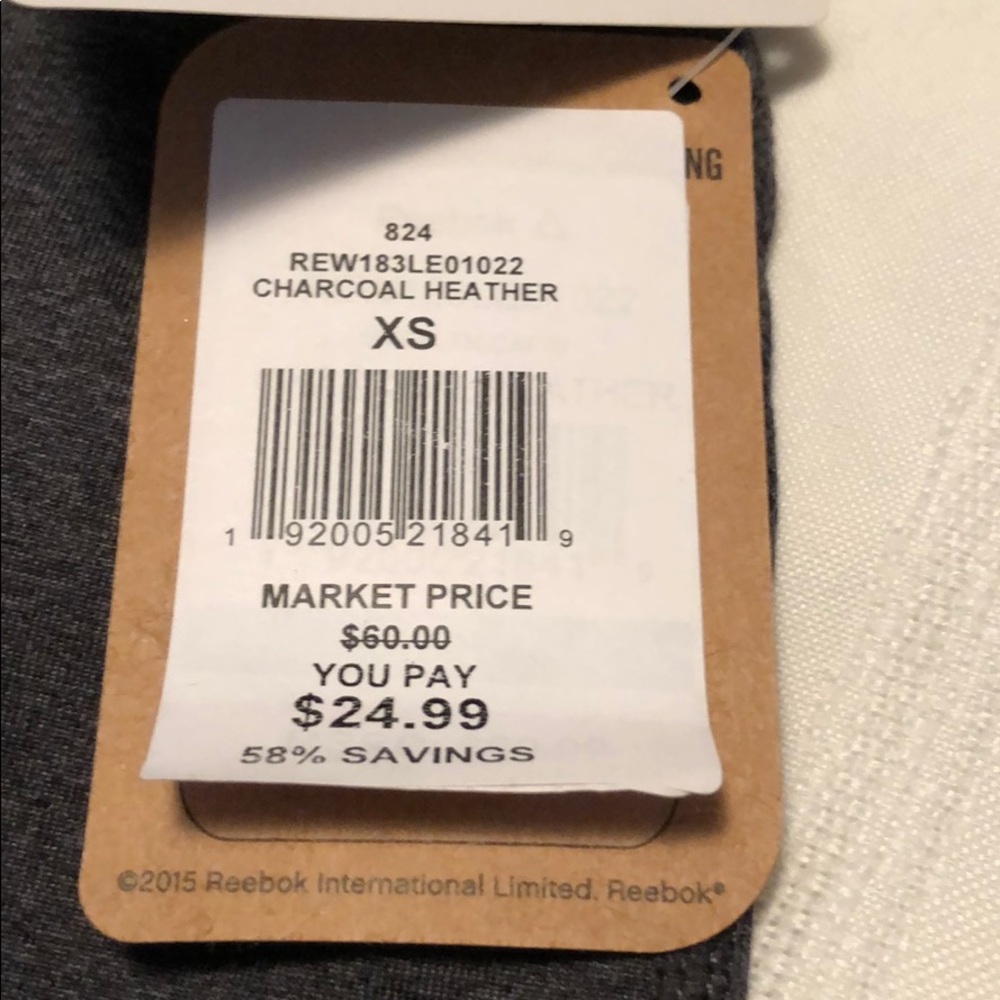 NWT Reebok Skinny Capri pants charcoal gray xs - Picture 4 of 7